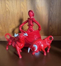 MCM Royal Haeger Eric Olsen Matador Bullfighter and Lego Japan Red Bulls - Set 3