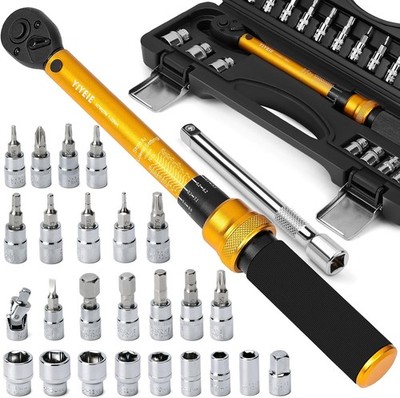 Drehmomentschlüssel Set 1/4 Zoll - 27-teilig - 0.1 NM Feinjustierung