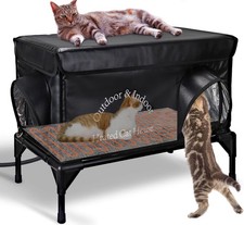 Heated Cat House for Outside Cat in Winter, Insulated Outdoor Feral Cat Shelt...