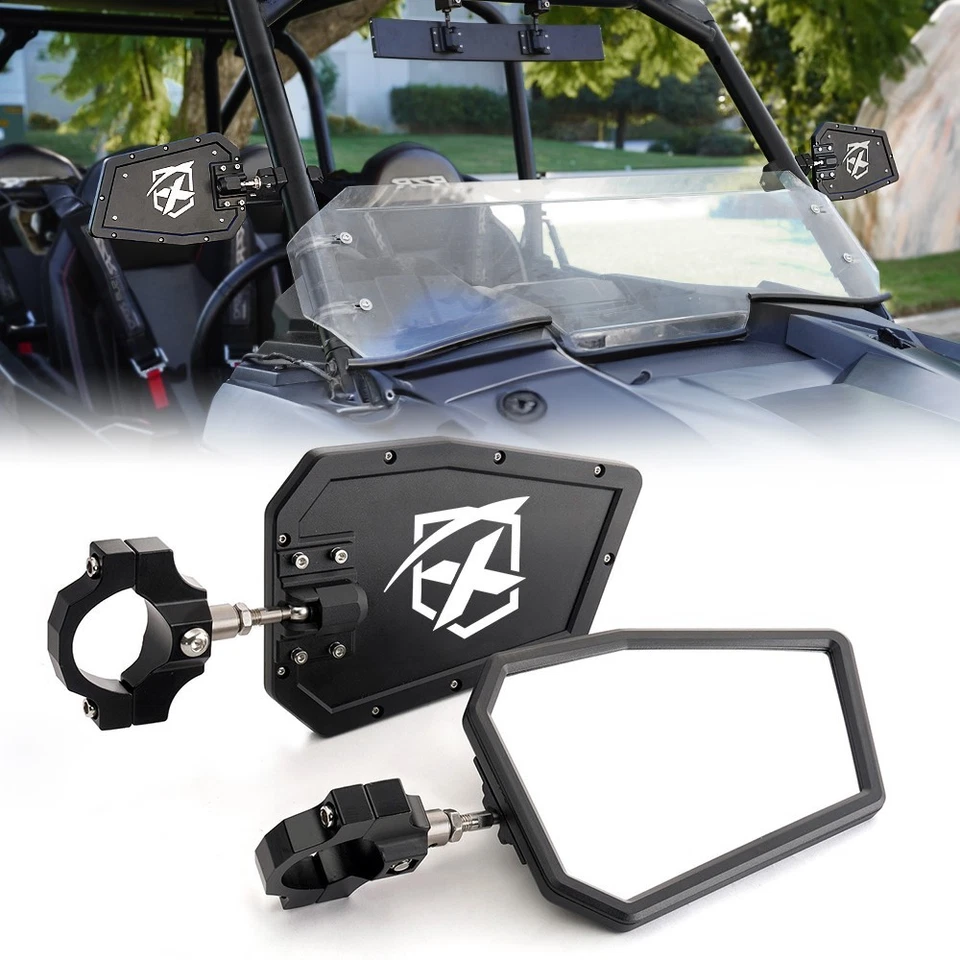 Espejos retrovisores laterales UTV de 1,5"-2" para Can Am X3 Polaris RZR 570 XP 900 1000 4 Foto 2 de 4