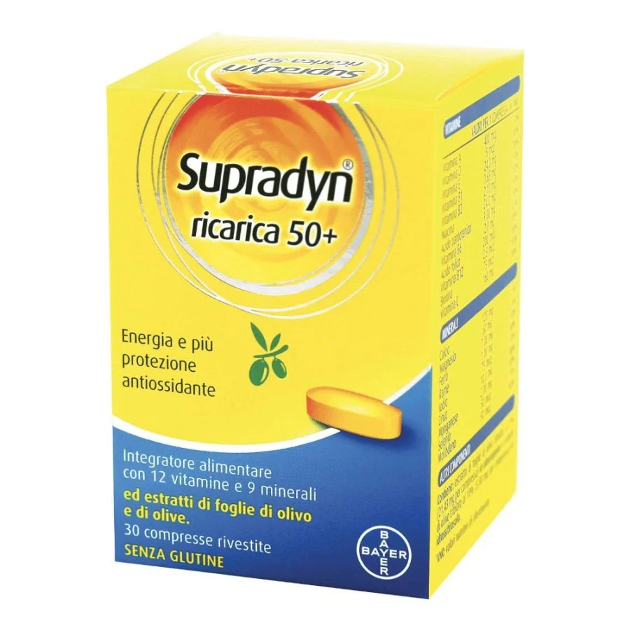Bayer Spa Supradyn Ricarica 50+ - Integratore Antiossidante Ed Energizzante Per Adulti Oltre I 50 Anni - 30 Compresse - Immagine 2