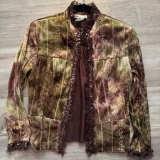 Vintage 90's Velvet Sequin Jacket Bohemian Fairy Grunge Whimsygoth Small