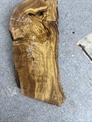 Tablero de borde vivo Waney oliva macizo losa estante mesa secado al horno - Imagen 3 de 5