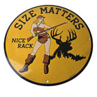 Vintage Browning Rifles Sign - Size Matters Deer Hunting Guns Porcelain Gas Sign