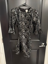 Sparkly black and silve party dress for women, size small with adjustable straps
