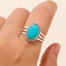 Arizona Turquoise Ring, 925 Sterling Silver Ring, Gemstone Women Ring For Gift