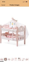 Robud Wooden Doll Cradle 2-In-1 Baby Doll Cot Wooden Baby Doll Bed,pink colour