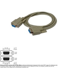 Cable Serial RS-232 DB9 DB 9-Pin Female Female RS232 6FT Straight-Thru