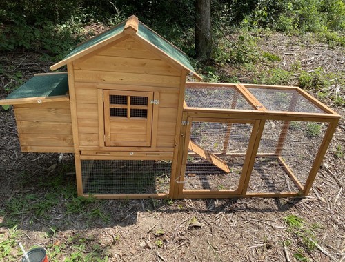 Chicken Coop Hen Cage Poultry Hutch Nesting Box Roof Wooden Outdoor Pet House - Picture 10 of 11
