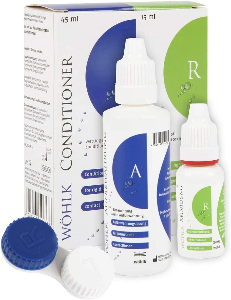 WÖHLK MINI-DUO - 15 ml Reiniger 45 ml Aufbewahrung für harte Kontaktlinsen