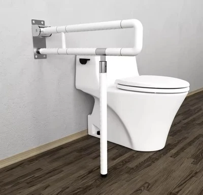 Barre Appui WC Handicapé Rabattable 180° Salle de Bain Inox Sécurité 200kg - Photo 1/4