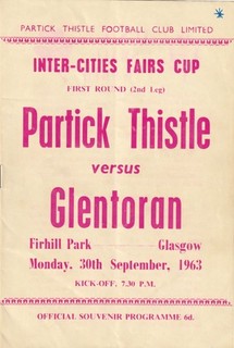 Partick Thistle v Glentoran ( Inter Cities Fairs Cup ) 1963/4