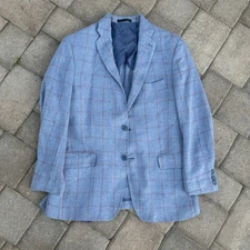 Blue Gingham Hart Schaffner Marx Men’s Blazer CHECK DESCRIPTION