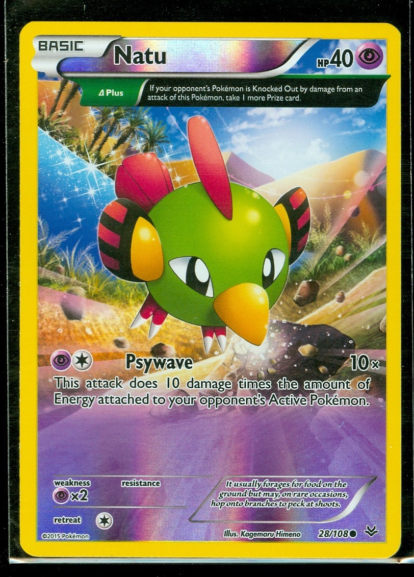 Pokemon NATU 28/108 - XY Roaring Skies - Rev Holo - NEAR MINT/MINT