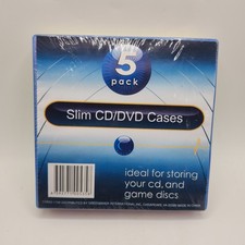Slim CD DVD Cases 5 Pack Multi Color. Store Games, Music, and Movies. SEALED New