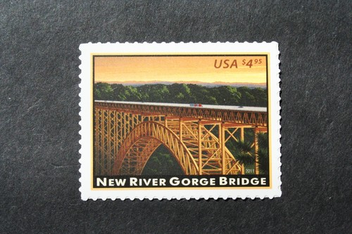Neue River Gorge Bridge Briefmarke, postfrisch, USPS Priority Mail, 2011, Scott #4511