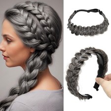 2PCs Braided Headbands Hair Piece for Women Synthetic Hair Hoops Head Bands H...