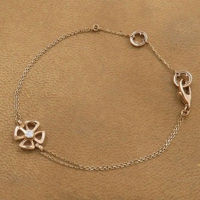 AUTH BVLGARI FIOREVER DIAMOND BRACELET AU750 18K ROSE GOLD WOMEN'S