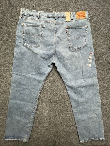 Levi's 505 Jeans Herren 44 x 32 gerades Bein normale Passform helle Waschung Denim neu mit Etikett - Bild 3 von 11
