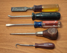 5 Pc Junk Drawer Lot Vintage Hand Tools Stanley Tradesman Craftsman