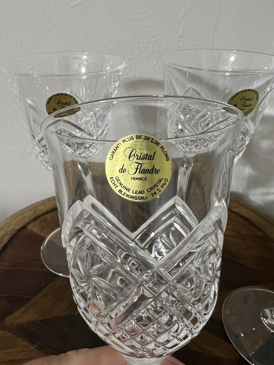Crystal De Flandre France Genuine Lead Crystal Set Of 4 Glasses | eBay