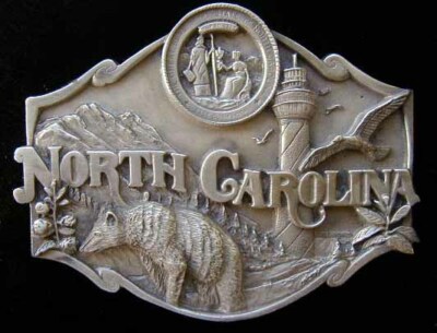 NORTH CAROLINA STATE BELT BUCKLE NICELY DONE BUCKLES | eBay