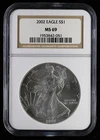 2002 American Silver Eagle NGC MS 69 | UNC BU