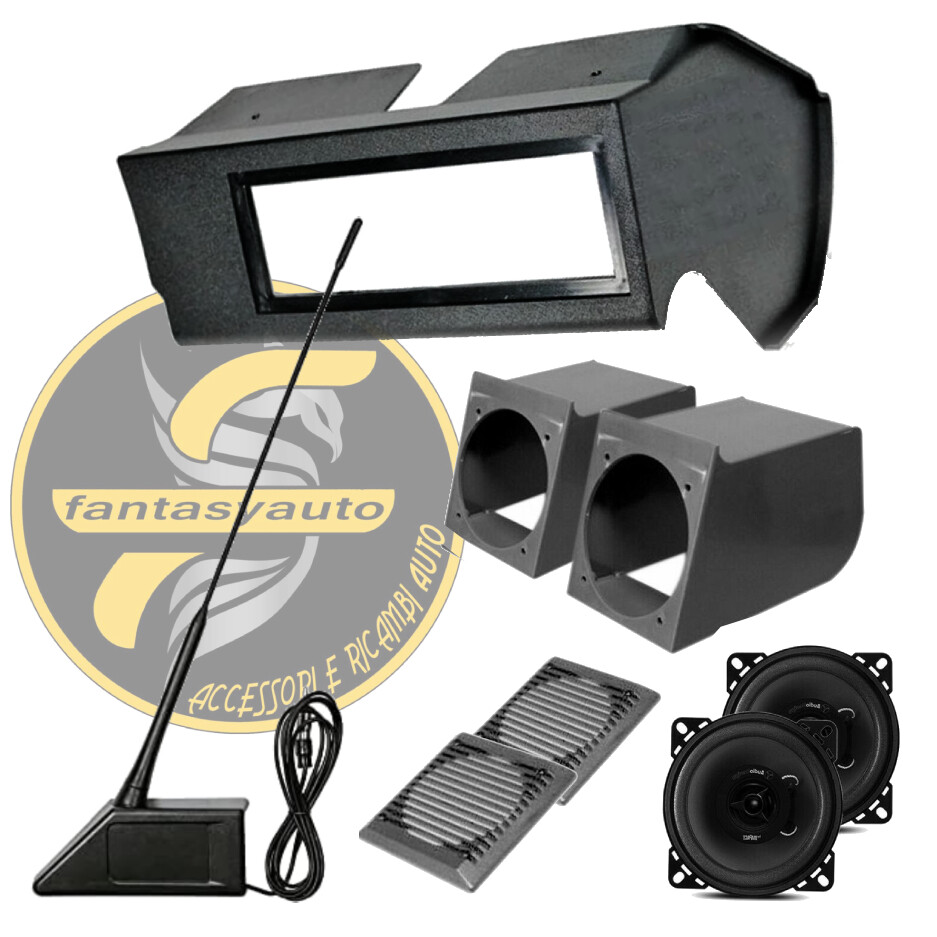 Casse Altoparlanti 100W Per Panda 141 (1986-2003) - Kit Con Antenna, Nero - Foto 8