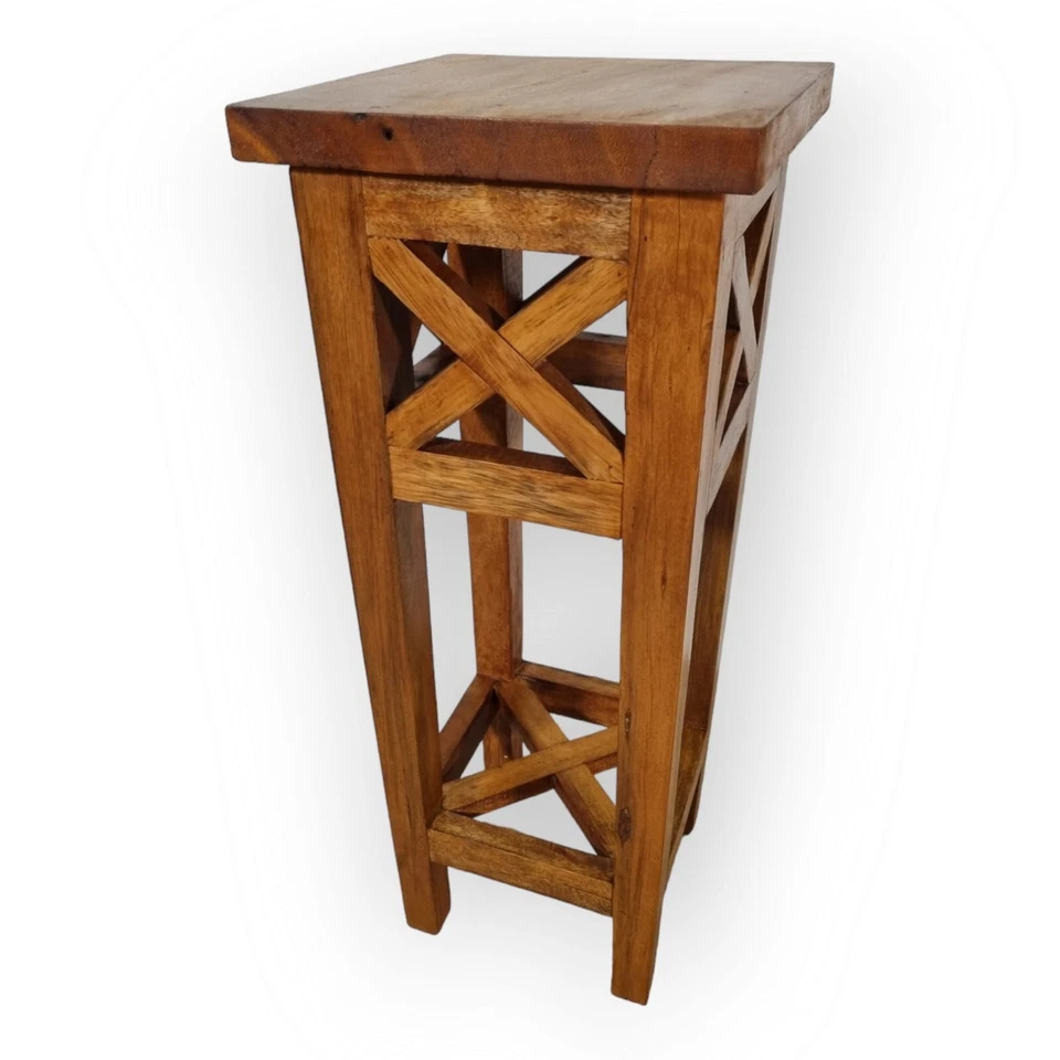 Wooden Side Table Solid Wood Table Mahogany Colonial Style Flower Stand Retro - Image 4 of 4