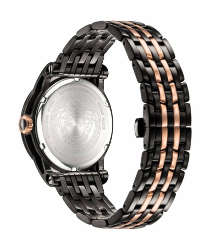 Versace VERD01623 Palazzo Empire roségold schwarz Edelstahl Herren Uhr NEU - Picture 3 of 8