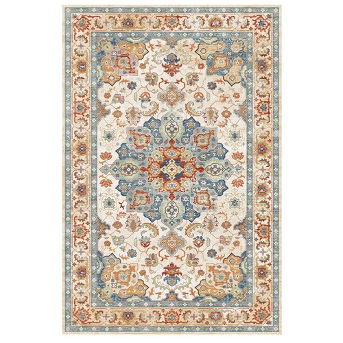 Antique Rugs Carpets Imitation Cashmere Living Room Bedroom Non-slip Washable - Picture 31 of 32