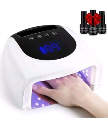 Linssy 96W UV Cordless Nail lamp, White w/ large screen 