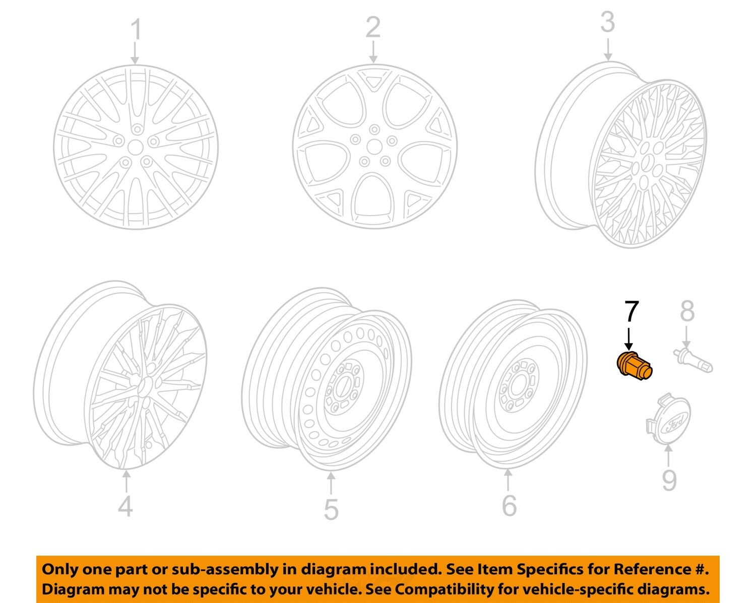 FORD OEM 1220 EcoSport Wheels Wheels TrimWheel Nut ACPZ1012H eBay