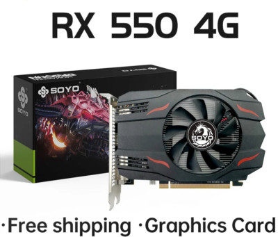 RX 550 Graphics Card, 4GB GPU GDDR5, For PC Gamer & Desktop, HDMI and 4K, Comp