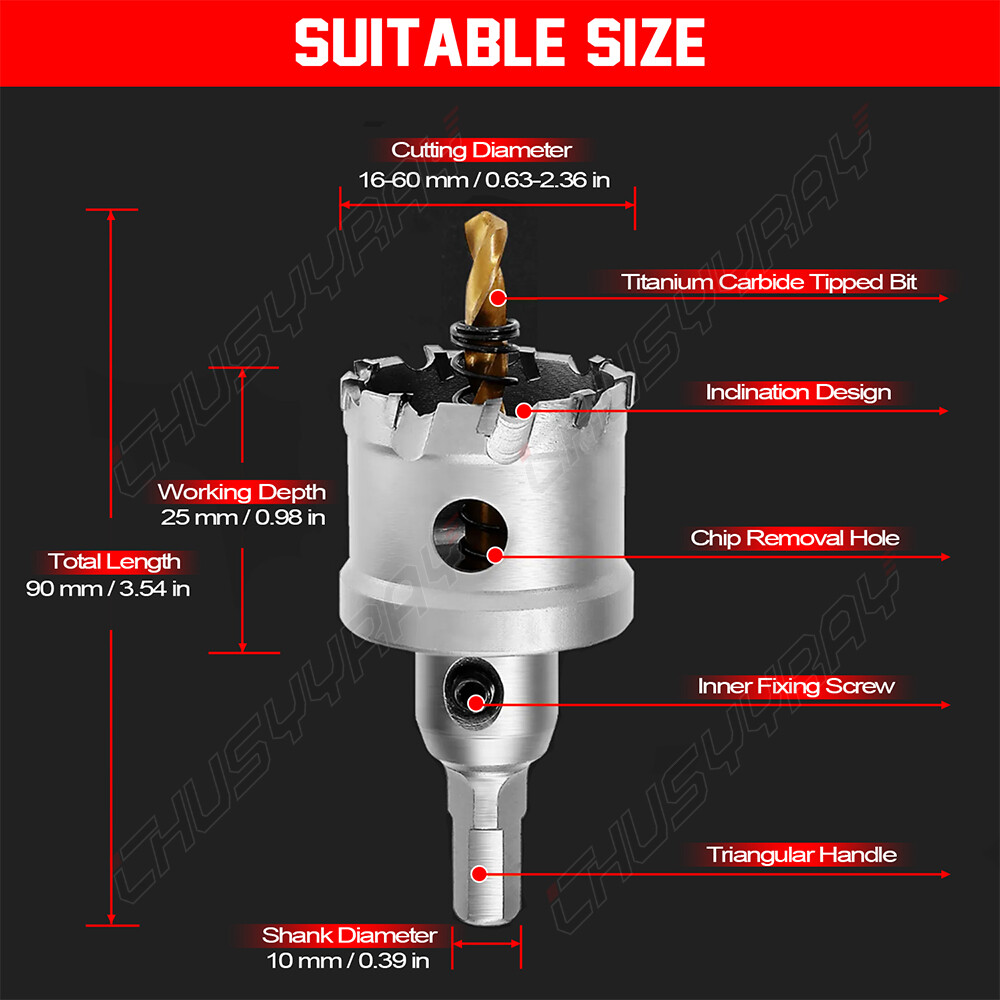 16-54mm Hole Saw Tooth HSS Steel Drill Bit Cutter Tool Metal Wood Alloy US