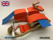 Ratchet Strap Tie Downs for Cargo 5000kgs 50mm Lashing COLOUR ORANGE