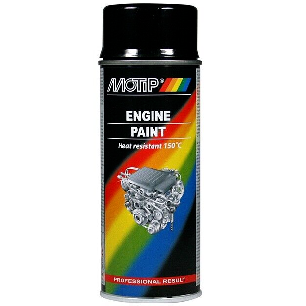Motip Engine Paint Gloss Black Aerosol Rust Prevention VHT Heat Resistant 400ml