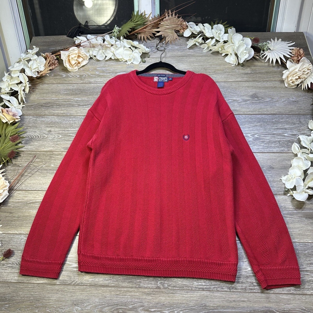 Ralph Lauren Chaps Mens Sweater Size Large Pullover Heavy Knit