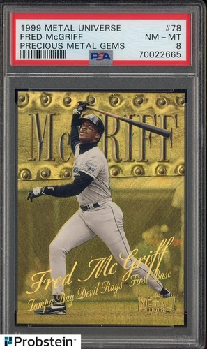 1999 Metal Universe Precious Metal Gems #78 Fred McGriff Devil Rays 26/50 PSA 8