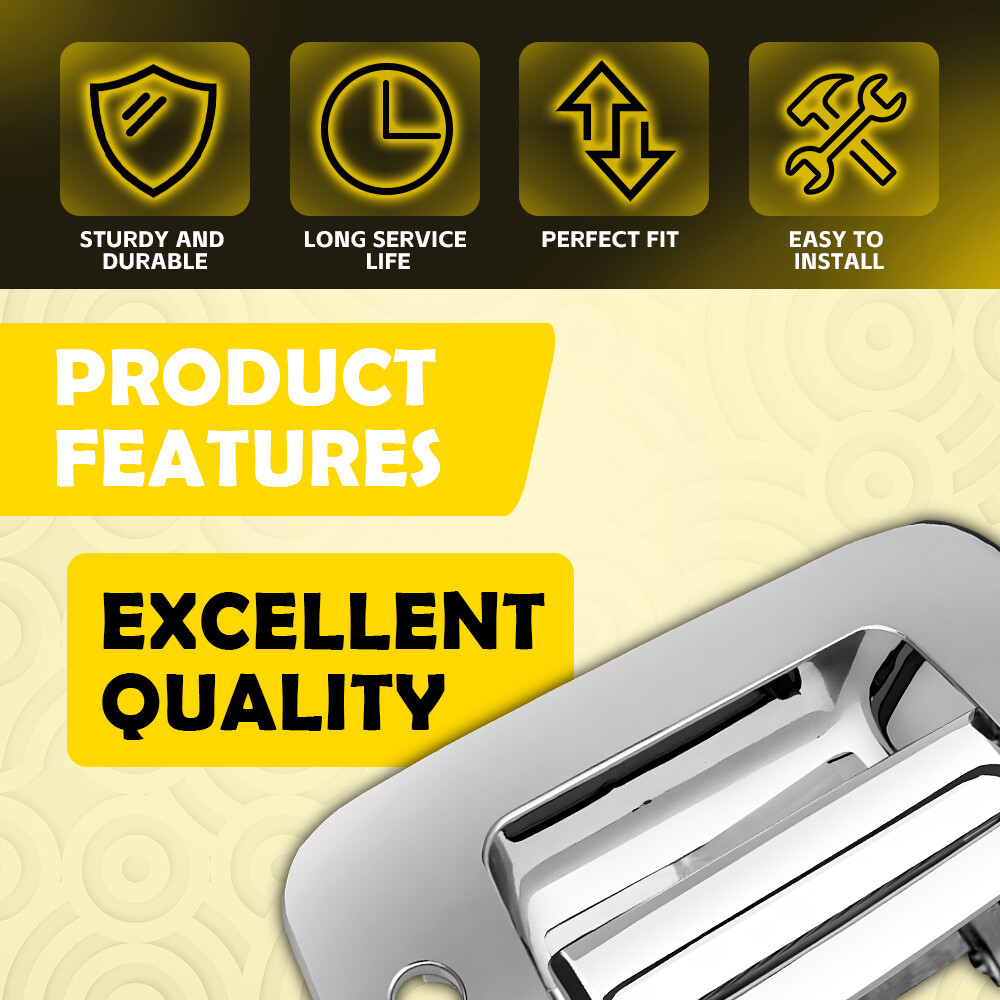 Tailgate Handle Kit Tail Gate Bezel Chrome For 07-13 Chevy Silverado GMC Sierra