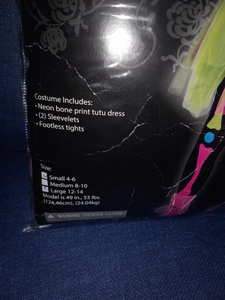 Disfraz de Huesos Punky Funky Funky para Niñas Talla Pequeña 4-6 Vestido Tutú Foto 2 de 3