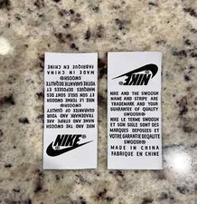 Replacement Nike - White Black Writing Tongue Tags