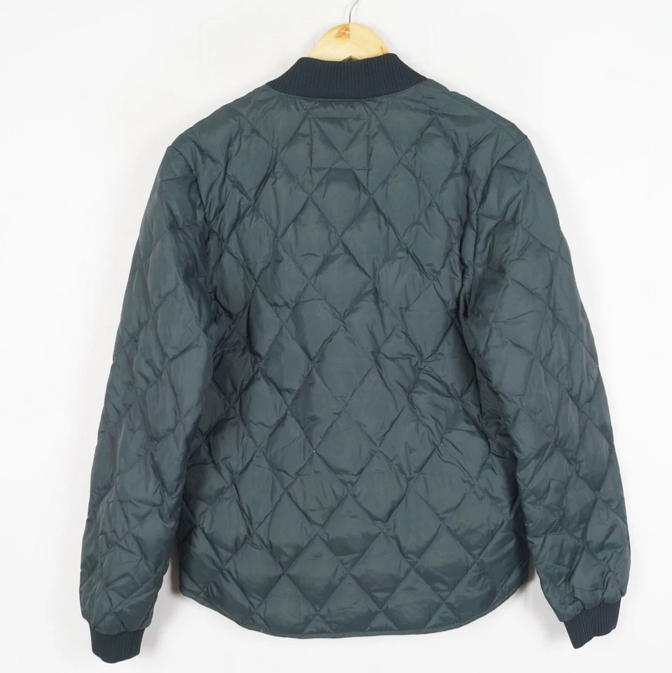 LEE Women's Quilted Bomber Jacket Size M Down Fill Olive Green Zip s13267 - Image 2 of 4