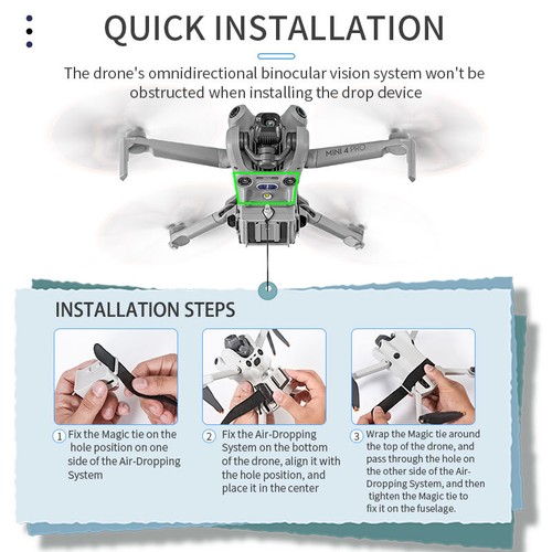 For Dji Mini 4 Pro Drone Air Dropper Thrower Device Load Delivery Wedding Gifts - Picture 6 of 12