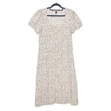 Shein Curve Ditsy Floral Short Sleeve Cottagecore Maxi Dress 0XL Front Slit