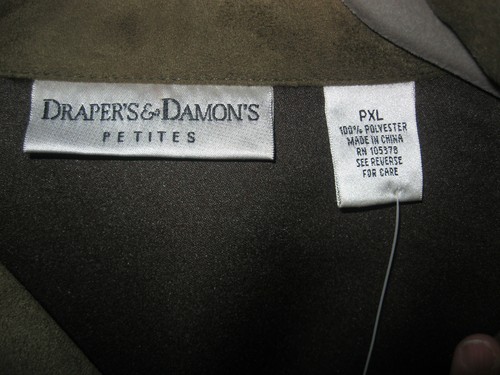 NWT ~ DRAPER'S & DAMON'S Microfiber Button Down Blouse ~ Sz Petite XL - Picture 5 of 7