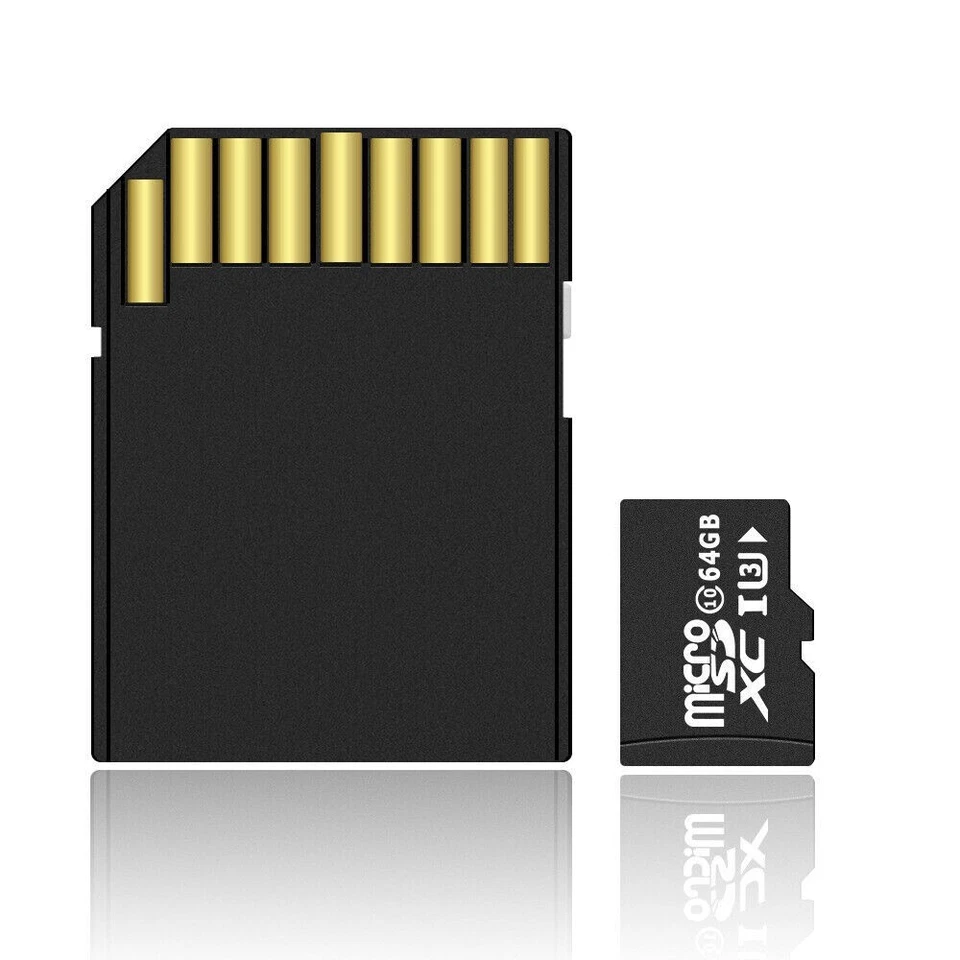 Black - Micro SD Card SDHC SDXC Memory Card TF Class 10 64GB & SD Adapter - Image 2 of 2