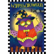 "Halloween Night Owl" Large Double Sided Flag Carson 28" x 40