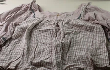 Hem & Thread Women's Bohemian Crop Top Puffed Sleeves Checkered Print-LG