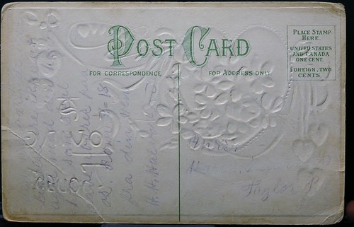 Vintage Valentinstag -1918 - geschrieben aber nicht gepostet - geprägt - Bild 2 von 2
